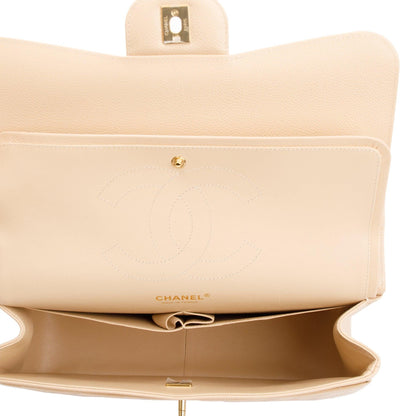 Chanel 2023 Beige Caviar Classic Jumbo Double Flap Bag