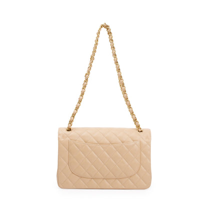 Chanel 2023 Beige Caviar Classic Jumbo Double Flap Bag