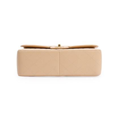 Chanel 2023 Beige Caviar Classic Jumbo Double Flap Bag