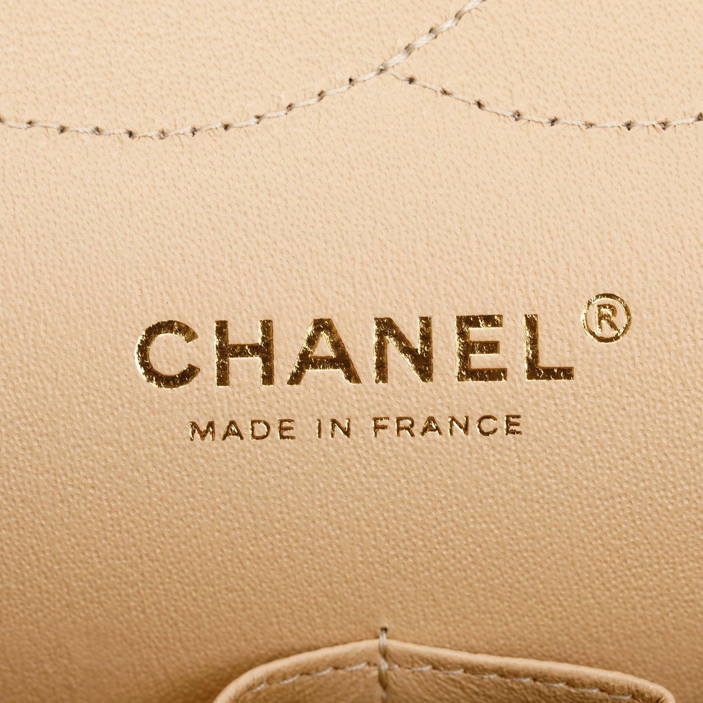 Chanel 2023 Beige Caviar Classic Jumbo Double Flap Bag