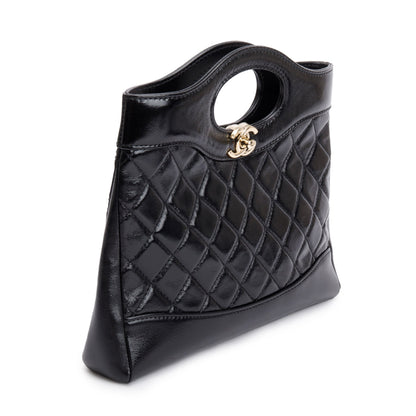 Chanel 2023 Black Calfskin Leather Mini 31 Shopping Tote