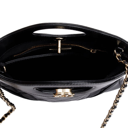 Chanel 2023 Black Calfskin Leather Mini 31 Shopping Tote