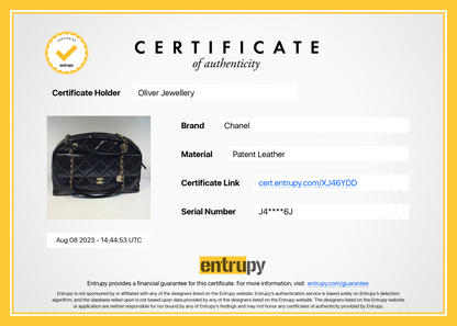 Chanel 2023 Black Patent Leather Maxi Bowling Bag