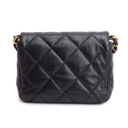 Chanel 2023 Black Quilted Calfskin Leather Coco Love Flap Bag