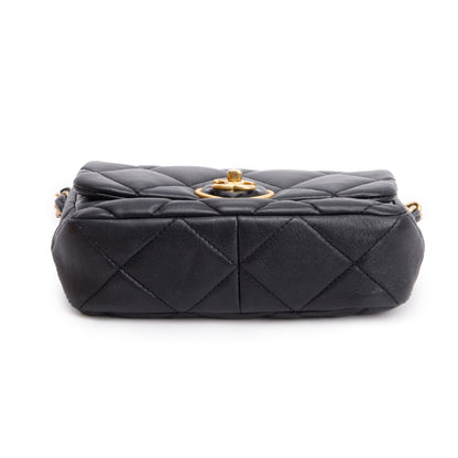 Chanel 2023 Black Quilted Calfskin Leather Coco Love Flap Bag