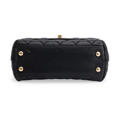 Chanel 2023 Black Quilted Caviar Extra Mini Coco Handle Flap Bag