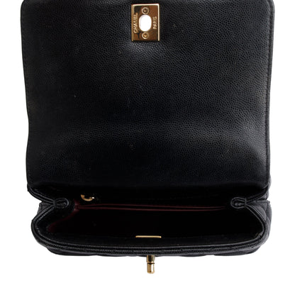 Chanel 2023 Black Quilted Caviar Extra Mini Coco Handle Flap Bag