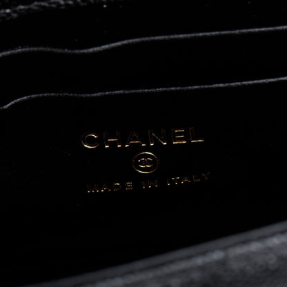 Chanel 2023 Black Quilted Caviar Leather Chain Top Handle on Chain