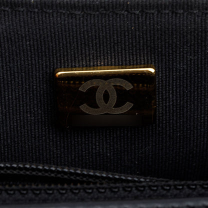 Chanel 2023 Black Quilted Lambskin Leather Candy Heart Square Mini Flap Bag