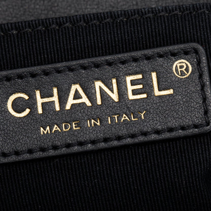 Chanel 2023 Black Quilted Lambskin Leather Medium Boy Bag
