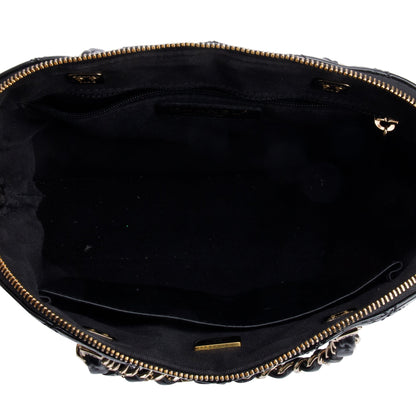 Chanel 2023 Black Quilted Patent Leather Shiny Coco Small Shopping Bag