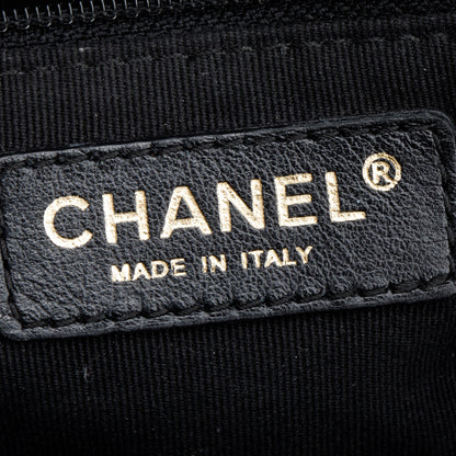 Chanel 2023 Black Quilted Patent Leather Shiny Coco Small Shopping Bag