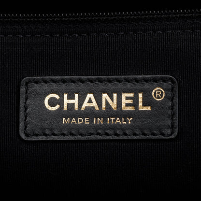 Chanel 2023 Black Raffia Calfskin Coco Maxi Beach Shopping Tote