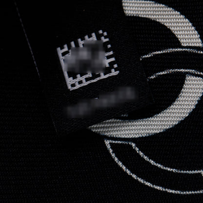 Chanel 2023 Black/White Printed Silk Twill Slim Bandeau