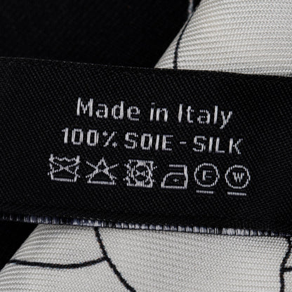 Chanel 2023 Black/White Printed Silk Twill Slim Bandeau