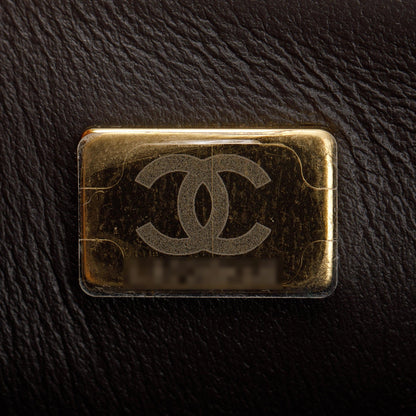 Chanel 2023 Brown Quilted Lambskin Leather Mini Top Handle Rectangular Flap Bag
