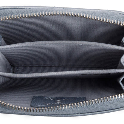 Chanel 2023 Metallic Blue Calfskin Leather Classic Zipped Coin Purse