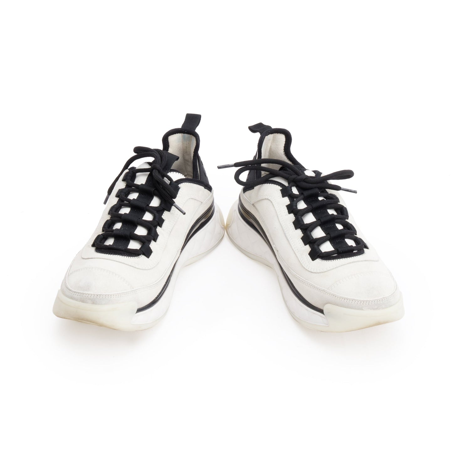 Chanel 2023 Neutral Suede CC Logo Chunky Sneakers, Size 41