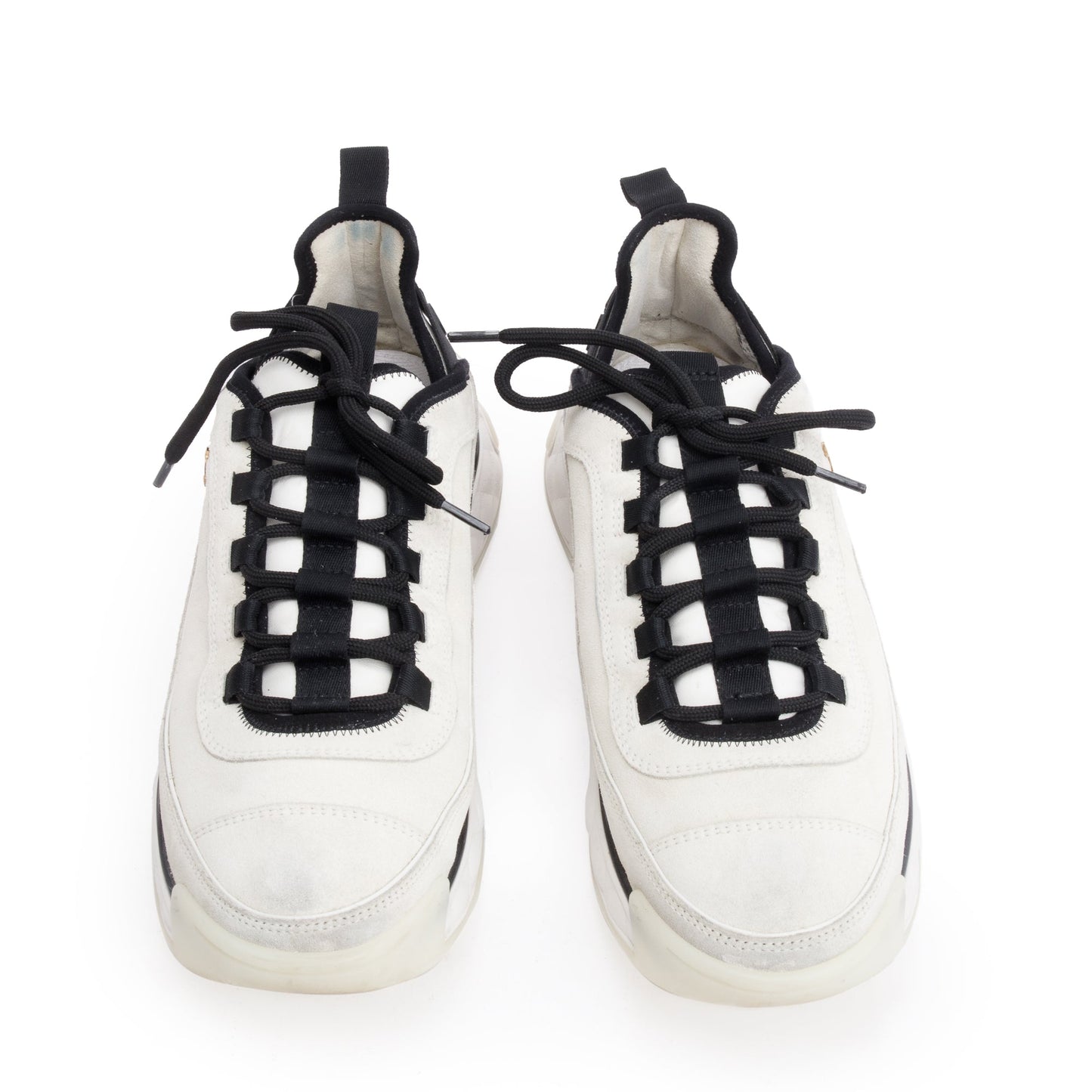Chanel 2023 Neutral Suede CC Logo Chunky Sneakers, Size 41