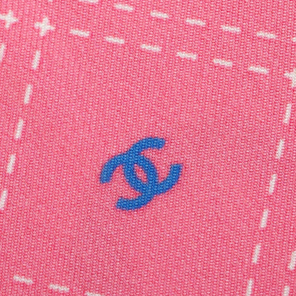Chanel 2023 Pink CC Printed Silk Twill Slim Bandeau