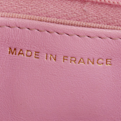Chanel 2023 Pink Quilted Caviar Leather Classic Wallet on Chain