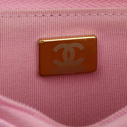 Chanel 2023 Pink Quilted Caviar Leather Classic Wallet on Chain
