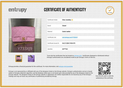 Chanel 2023 Pink Quilted Caviar Leather Sweetheart Crush Classic Rectangular Mini Flap Bag