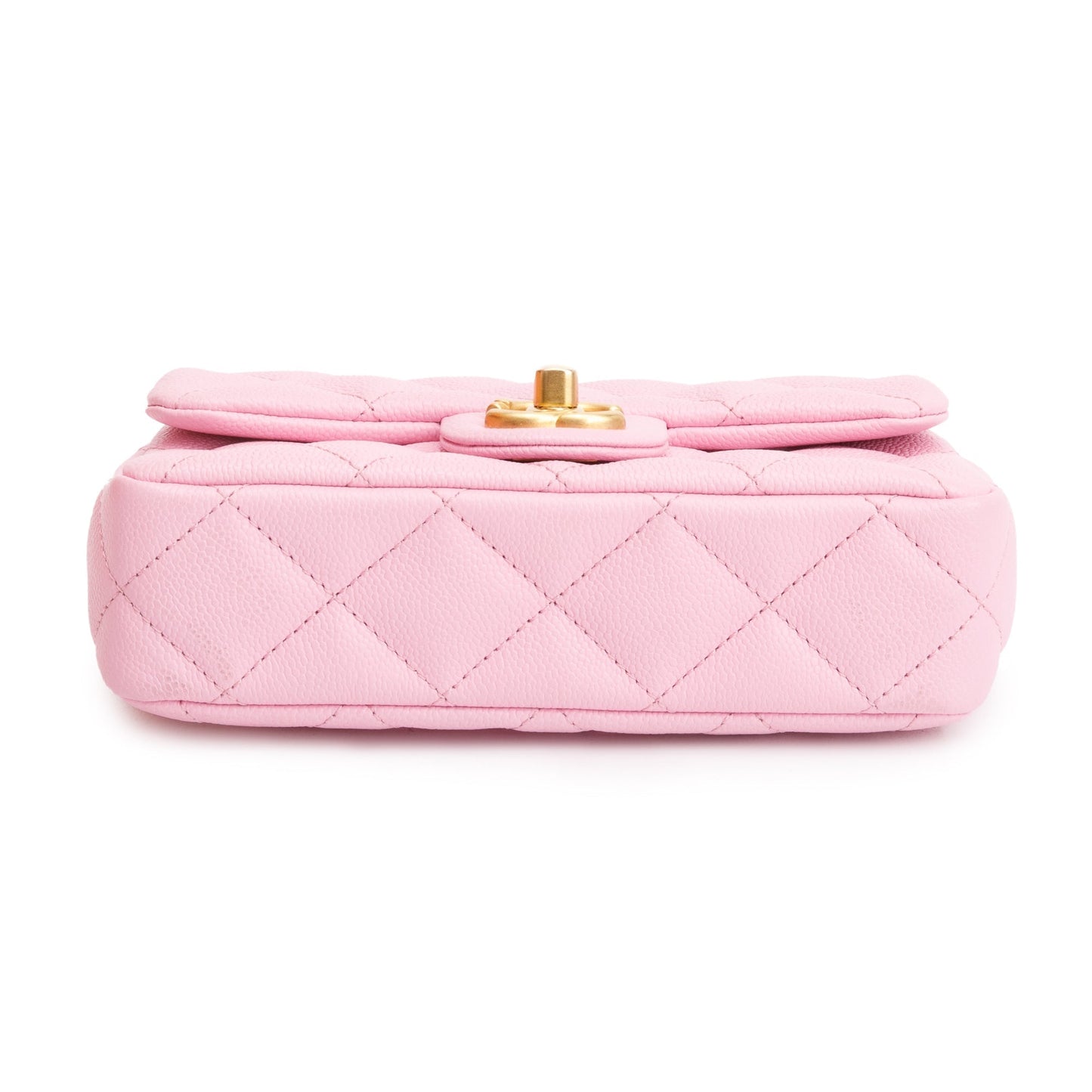 Chanel 2023 Pink Quilted Caviar Leather Sweetheart Crush Classic Rectangular Mini Flap Bag
