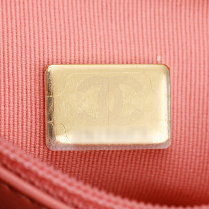Chanel 2023 Pink Shiny Aged Calfskin Leather Mini Kelly Shopping Bag
