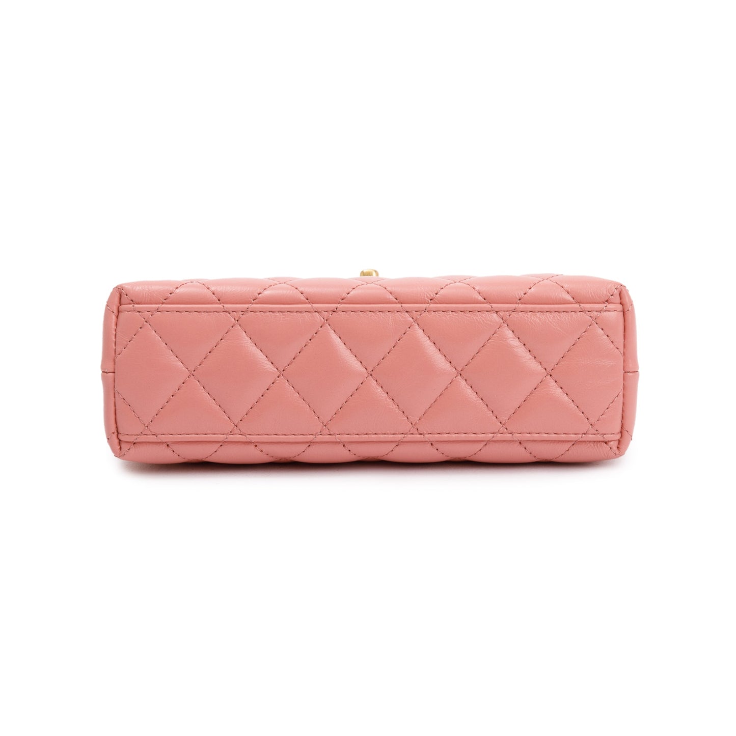 Chanel 2023 Pink Shiny Aged Calfskin Leather Mini Kelly Shopping Bag