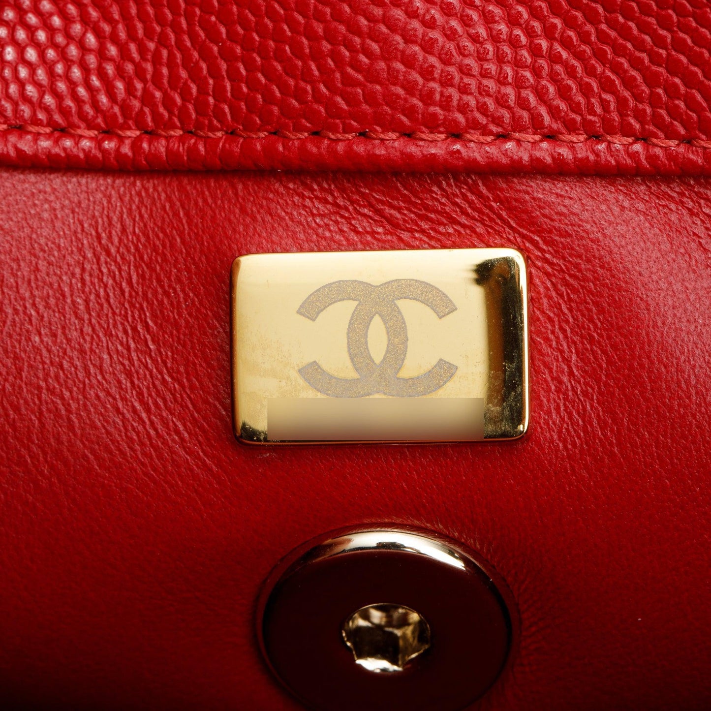 Chanel 2023 Red Quilted Caviar Leather Small Coco Handle Bag