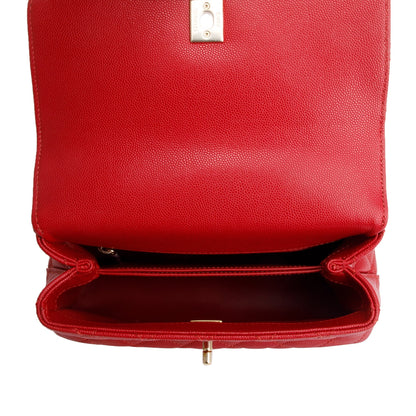 Chanel 2023 Red Quilted Caviar Leather Small Coco Handle Bag