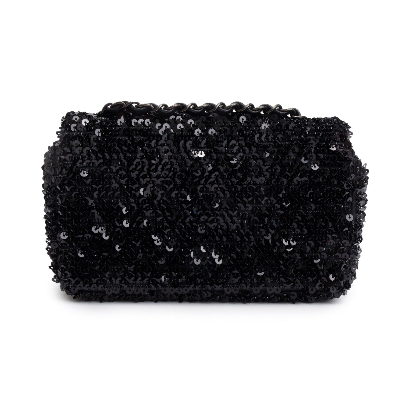 Chanel 2023 So Black Sequin Classic Mini Rectangular Flap Bag