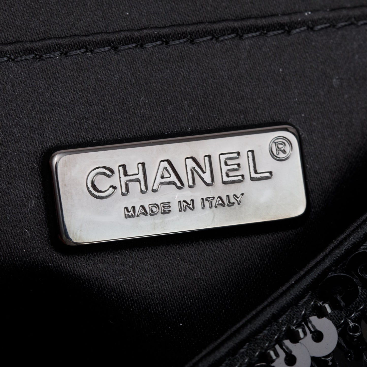 Chanel 2023 So Black Sequin Classic Mini Rectangular Flap Bag