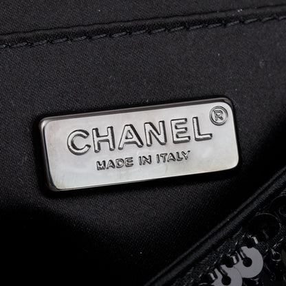 Chanel 2023 So Black Sequin Classic Mini Rectangular Flap Bag