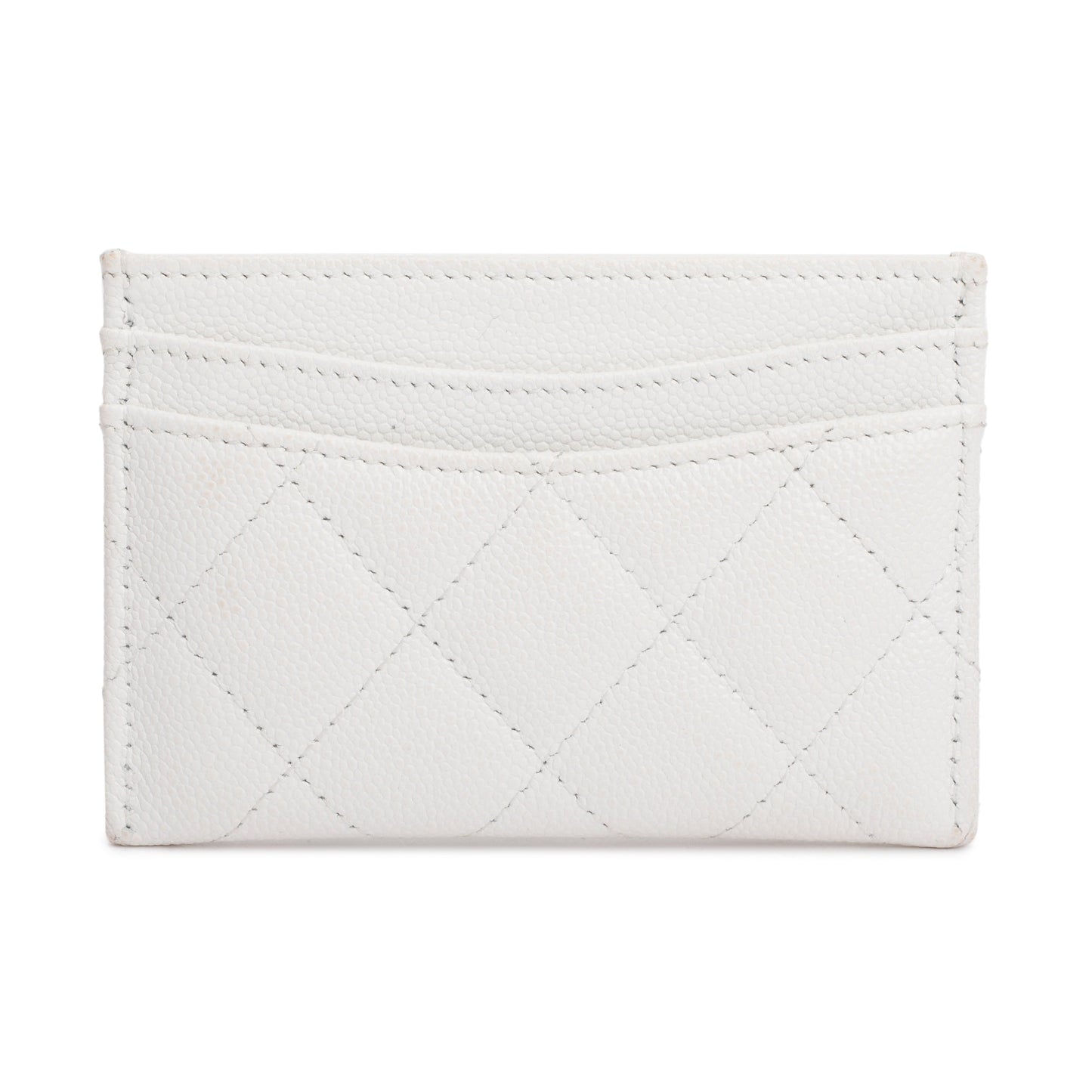 Chanel 2023 White Caviar Leather Classic Card Holder