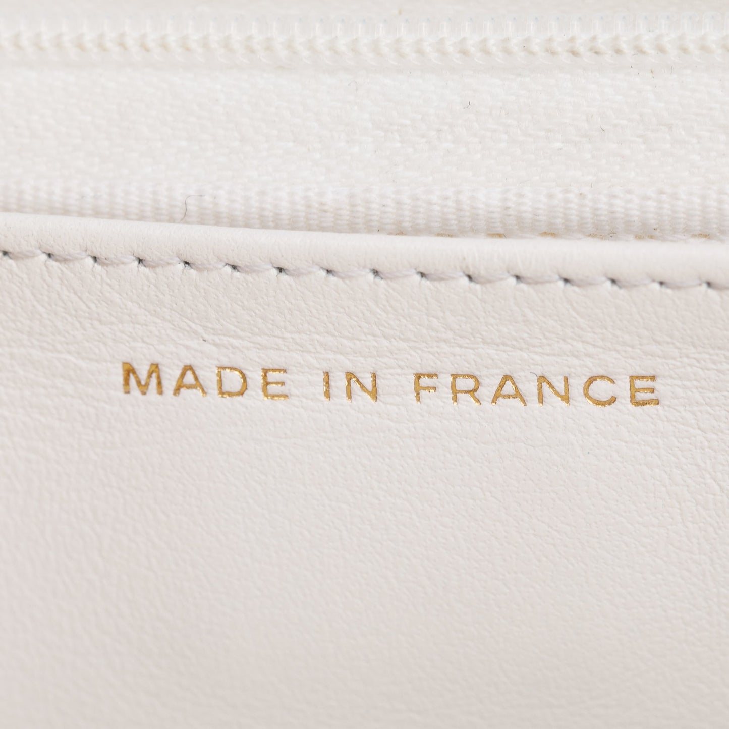 Chanel 2023 White Caviar Leather Classic Wallet on Chain