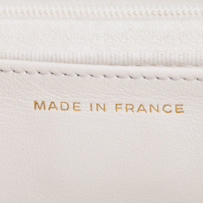 Chanel 2023 White Caviar Leather Classic Wallet on Chain