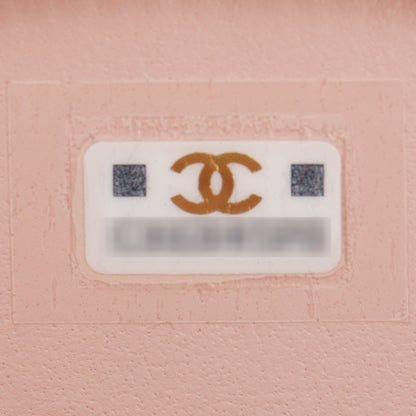 Chanel 2023 White Lambskin Leather Handle with Care Round Vanity Case
