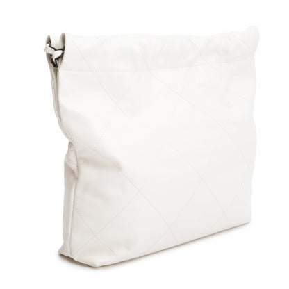 Chanel 2023 White Shiny Calfskin Leather Small Chanel 22 Hobo
