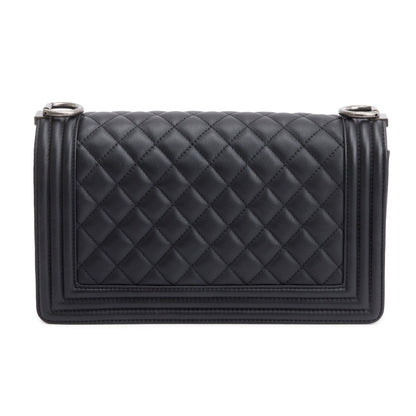 Chanel 2024 Black Lambskin Medium Boy Bag