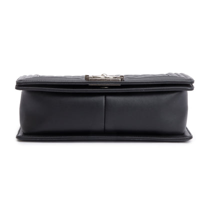Chanel 2024 Black Lambskin Medium Boy Bag