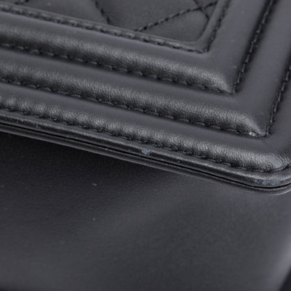 Chanel 2024 Black Lambskin Medium Boy Bag