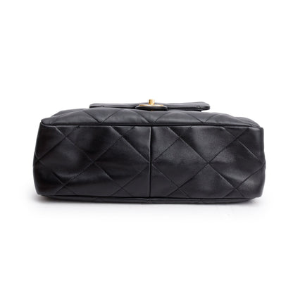 Chanel 2024 Black Quilted Calfskin Leather Shopping Bag Tote
