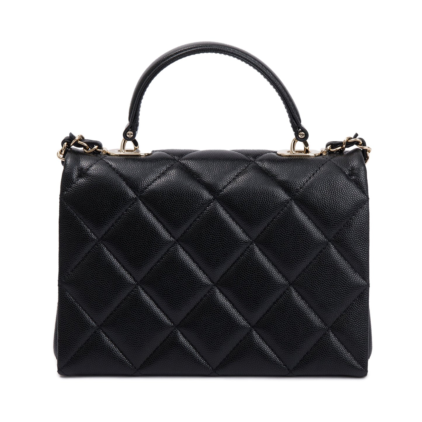 Chanel 2024 Black Quilted Caviar Leather My Retrofit Top Handle Flap Bag