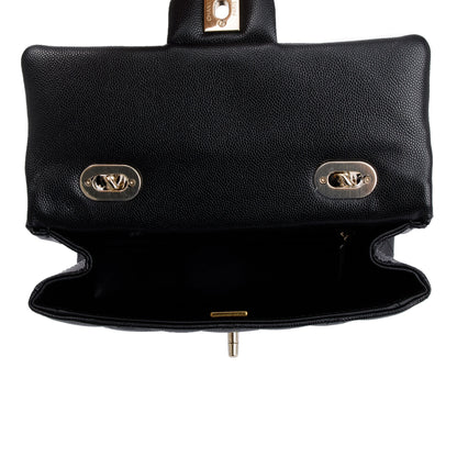 Chanel 2024 Black Quilted Caviar Leather My Retrofit Top Handle Flap Bag
