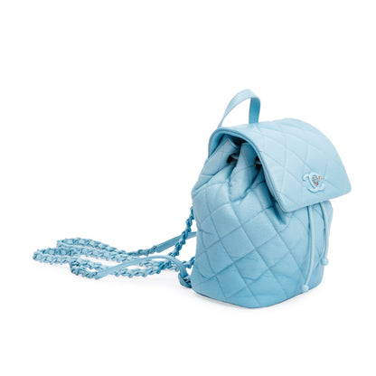 Chanel 2024 Blue Quilted Caviar Leather Mini Backpack