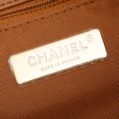 Chanel 2024 Brown Lambskin Leather Large 19 Flap Bag