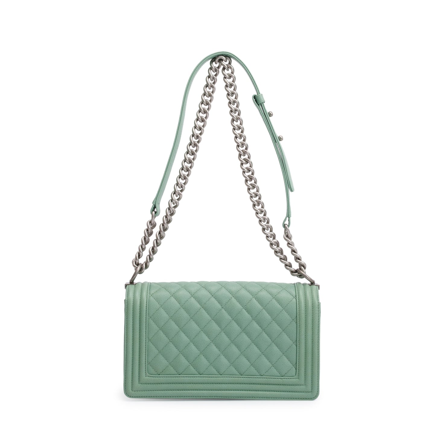 Chanel 2024 Green Caviar Leather Medium Boy Bag