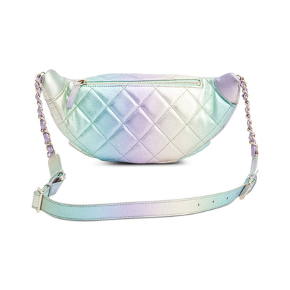 Chanel 2024 Iridescent Rainbow Metallic Quilted Calfskin Leather Belt Bag